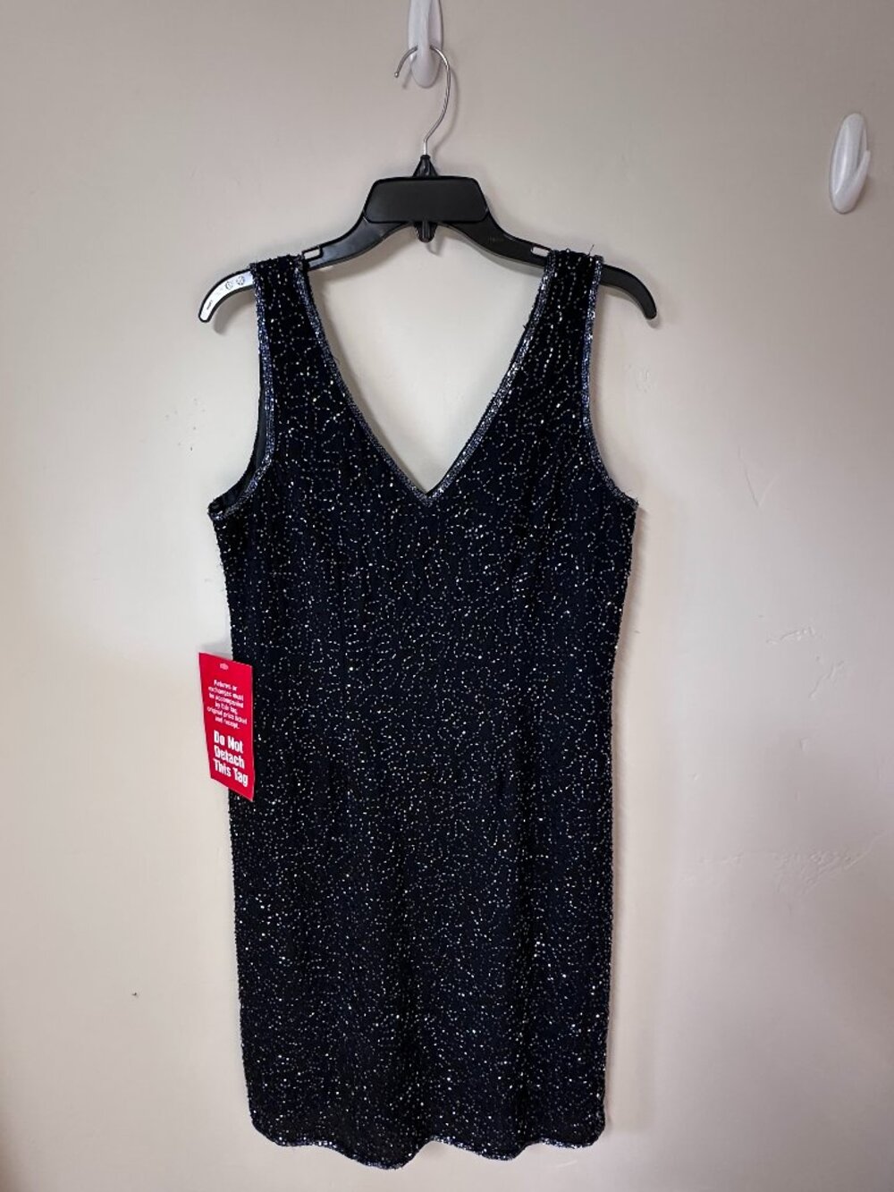 NWT Vintage JMD New York Hand-Beaded V-Neck Cocktail Inspired Priscilla Dress